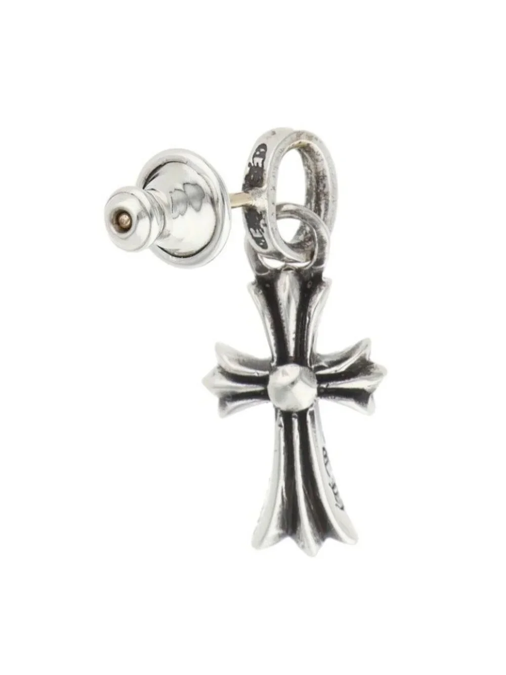 Chrome Hearts Bby Pprchn Baby Fat Drop Silver Earrings